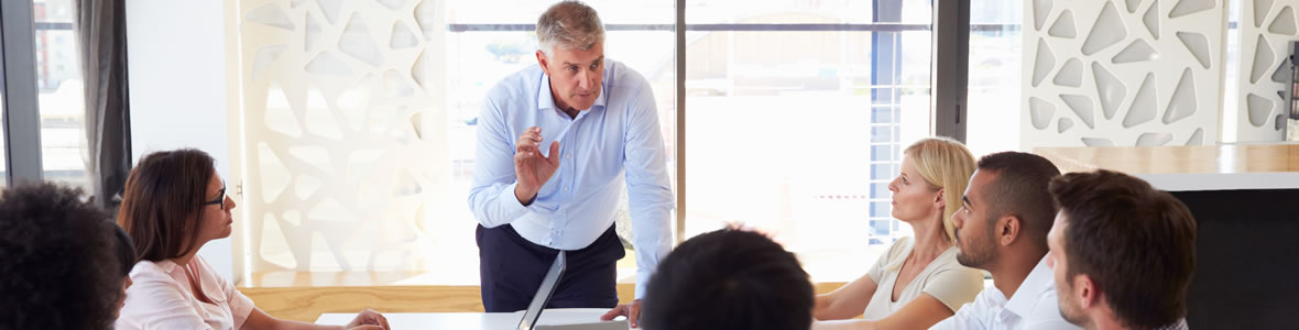 Team in meeting room (illustration)